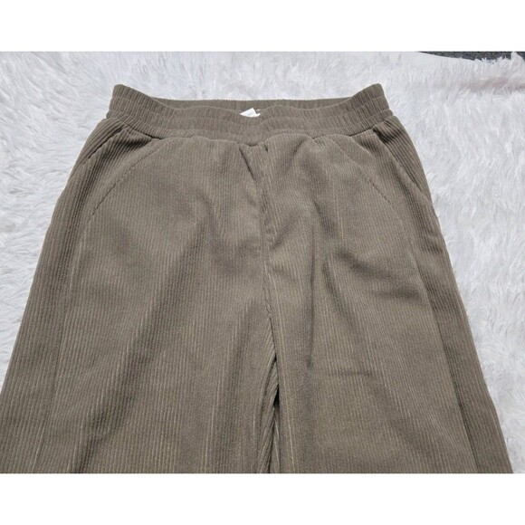 Halara Tan Wide Leg Corduroy Pull On Lined Pants Size Medium 28x26 Petite - Picture 5 of 15